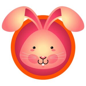 Cute little rabbit head easter Vector illustration