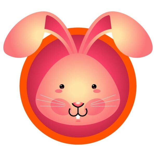 Cute little rabbit head easter Vector illustration