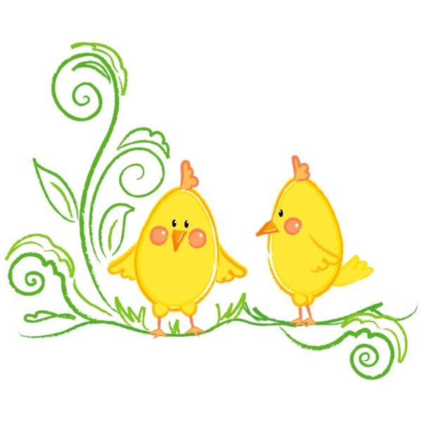 Easter chick flourish vector illustration