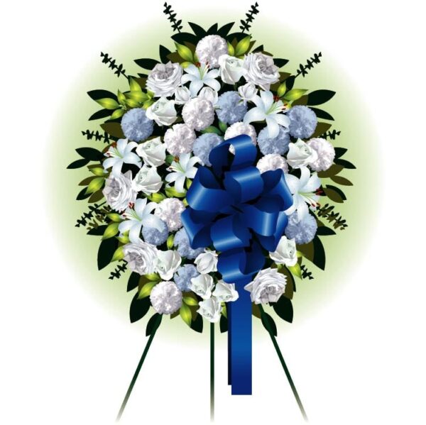 Exquisite tribute spray blue ribbon