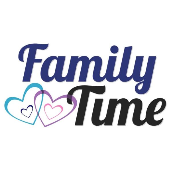 Family time with love symbol
