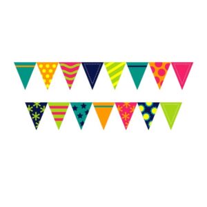 Flag garland pattern birthday flat set