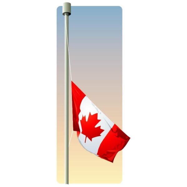 Flag of canada on a metal pole