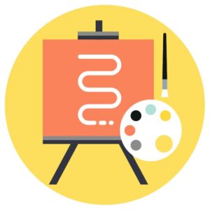 Free art and design icons with paintbrush and color