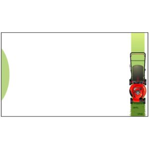 Gardening banner frame with lawn mower