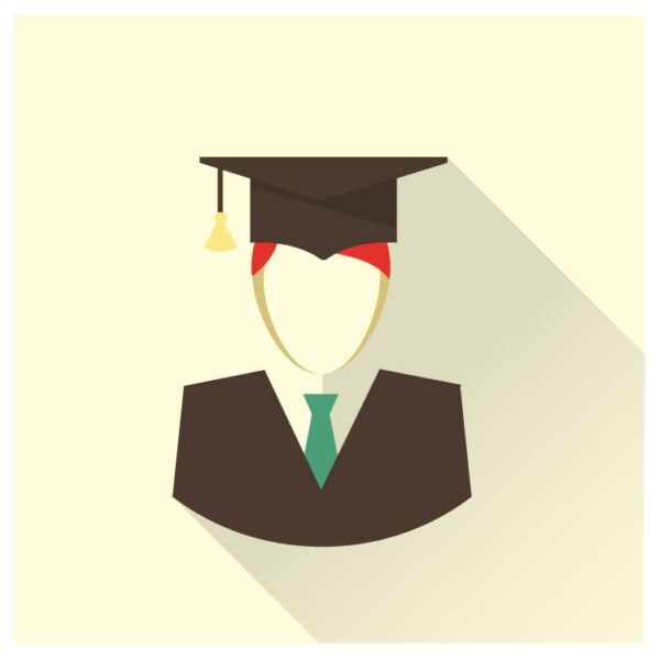 Graduate icon with cap and tie