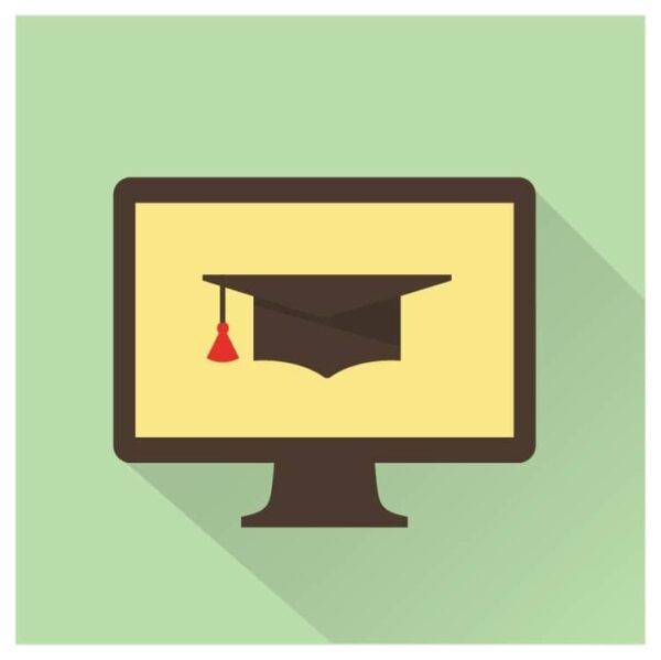 Graduation online education icon