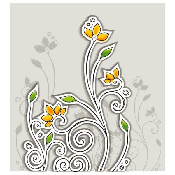 Grunge floral frame