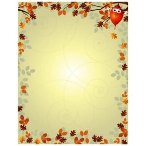 Hand drawn flat autumn background with leave cartoon