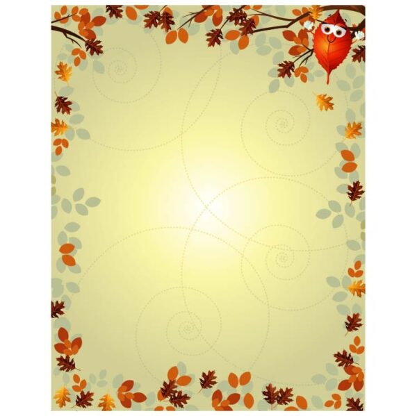 Hand drawn flat autumn background with leave cartoon