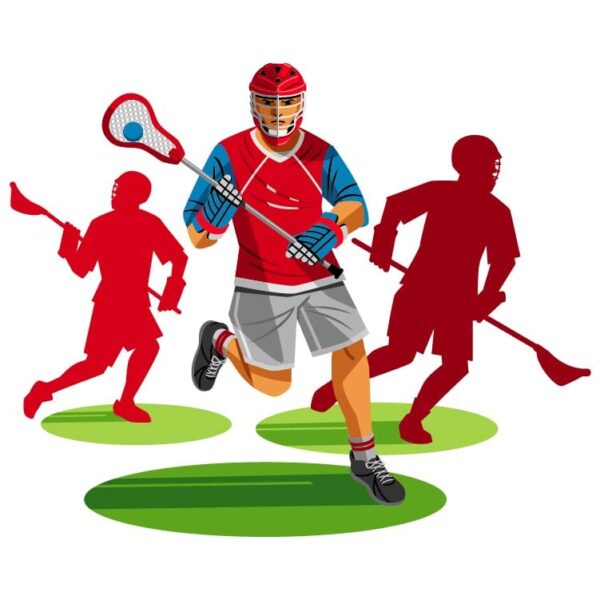 Hand drawn person playing lacrosse game