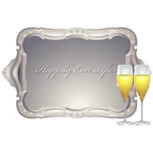 Happily ever after champagne with plate