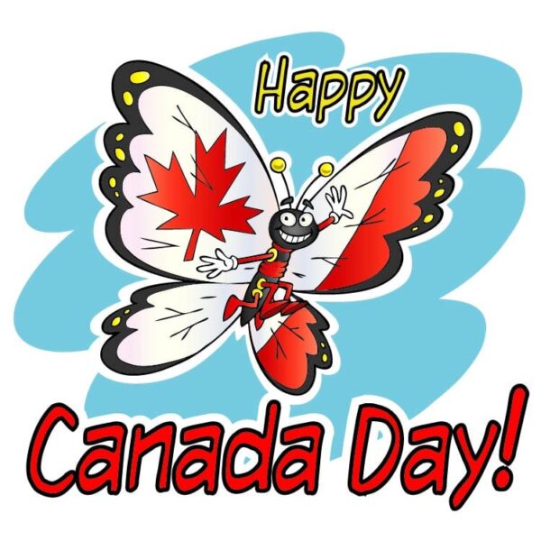 Happy Canada day with butterfly