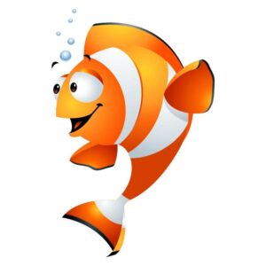 Happy cartoon clown fish