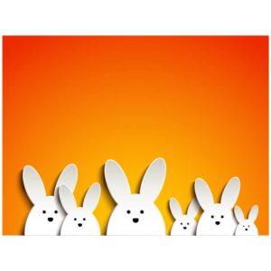 Happy easter rabbit bunny on orange background vector illustration
