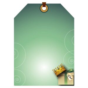 Happy fathers day tag with gifts and crown