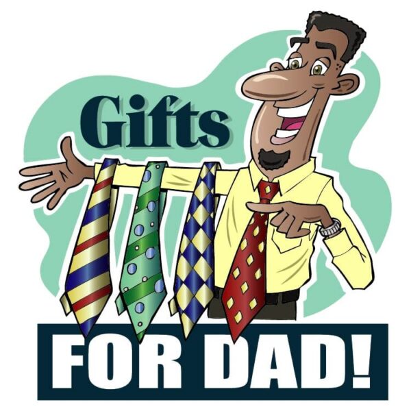 Happy fathers day with gifts for dad a lot of ties