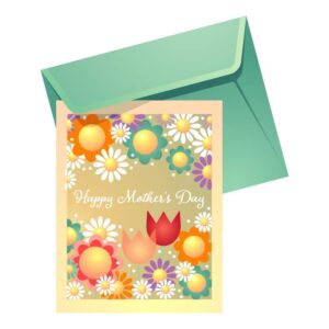 Happy mothers day envelope with card