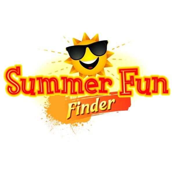 Happy sun emoji sunglasses with slogan summer fun finder