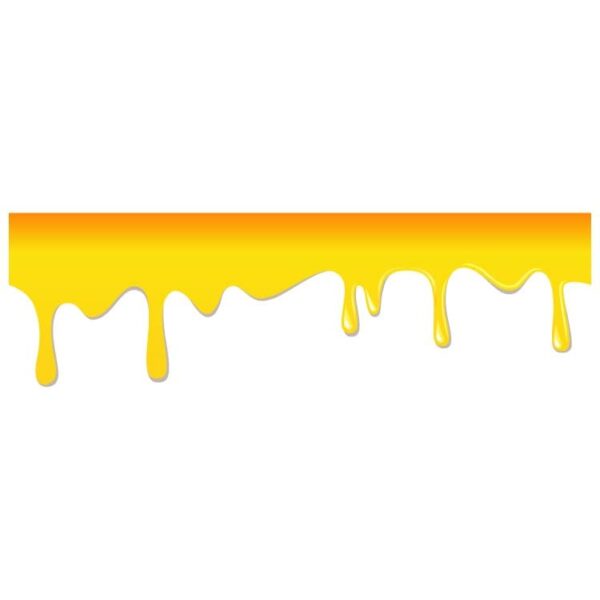 Honey is dripping and the thick yellow liquid dripping onto the ground