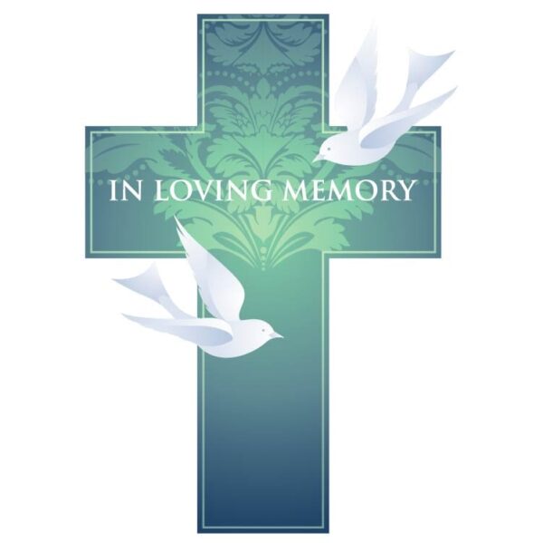 In loving memory with jesus christ sign and Pigeon