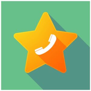 Isolated star icon with a telephone