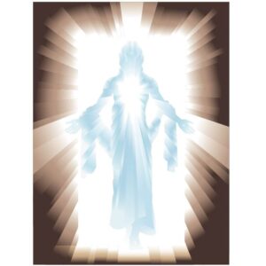 Jesus Christ in heaven religion concept vector illustration