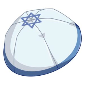 Kippah yarmulke Jewish headwear vector Illustration on a white background