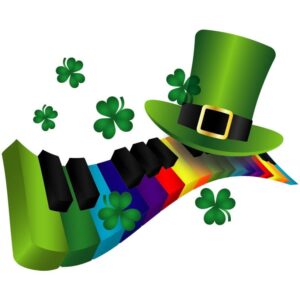 Leprechaun Hat with Rainbow Color Piano Keyboard