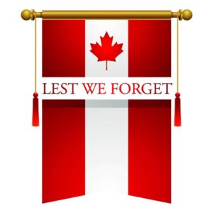 Lest we forget with canada flag