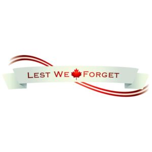 Lest we forget with canada symbol