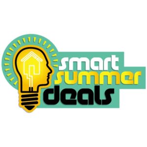 Lightbulb inside human head with slogan smart summer deals