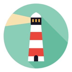 Lighthouse icon with long shadow