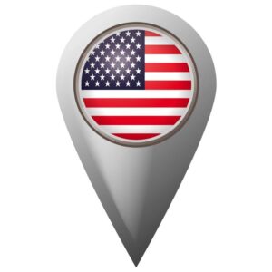 Map icon with contry united states of america flag