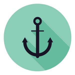 Marine Anchor Circle Icon in sea color