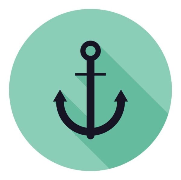 Marine Anchor Circle Icon in sea color