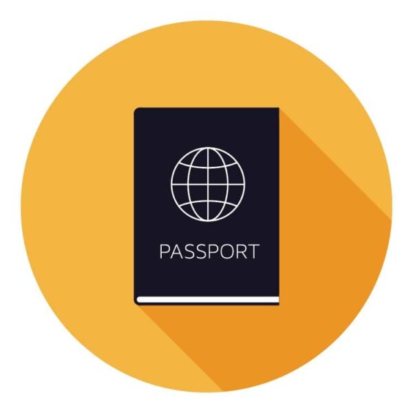 Passoport icon for tourist tourism and go to another country