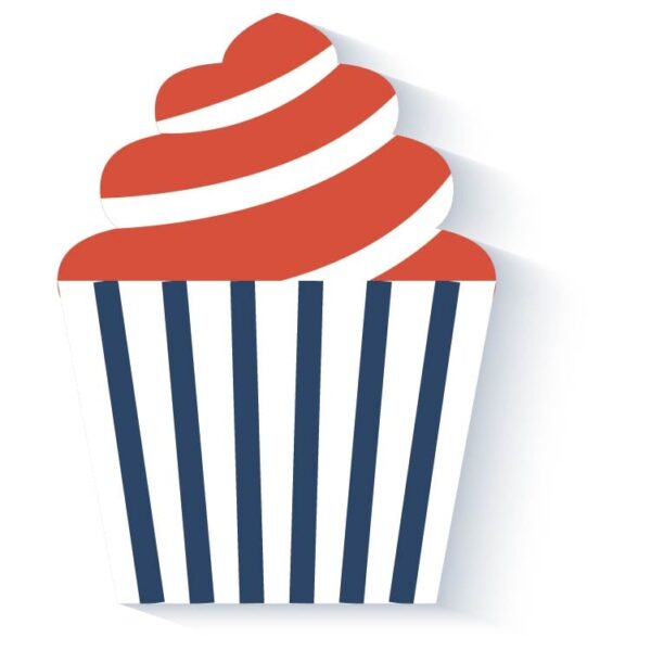 Patriotic cupcake isolated icon