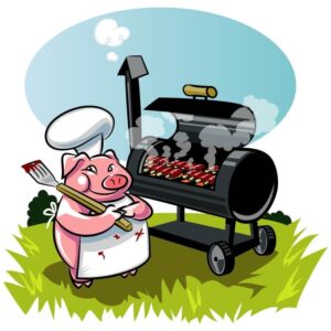 Pig Cooking Ribs