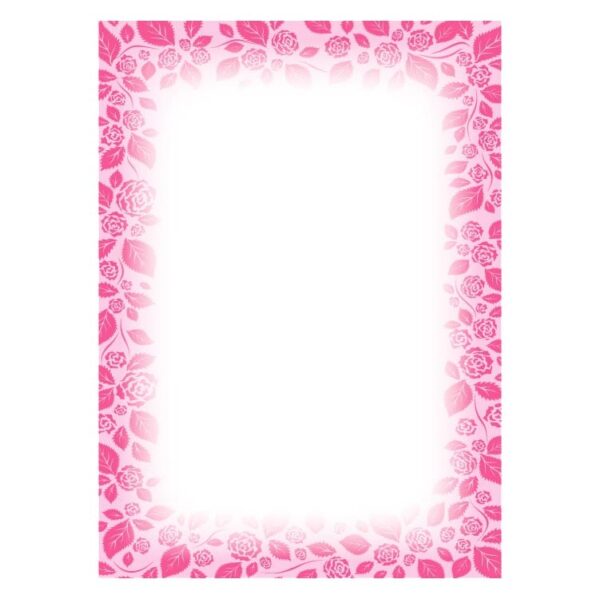 Pink flowers and leaves Border with copy space