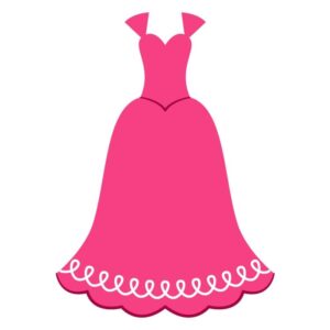 Pink princess dress for little girl isolated on a white background