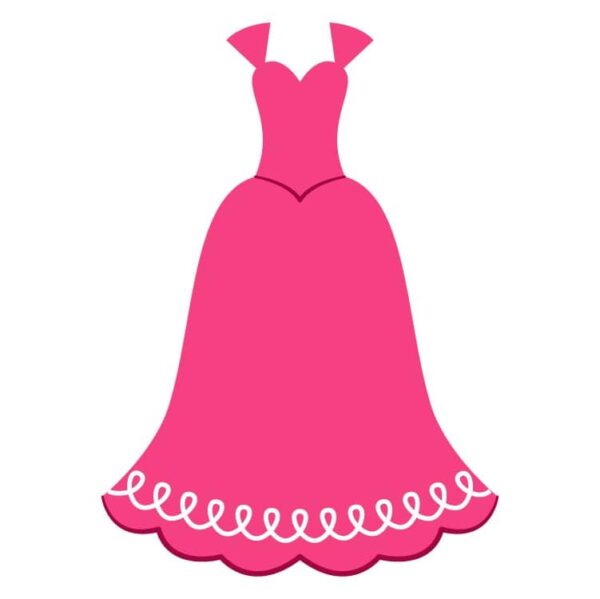 Pink princess dress for little girl isolated on a white background