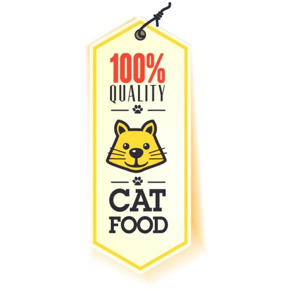 Quality cat food tag