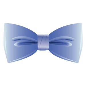 Realistic 3D blue bow tie cutout