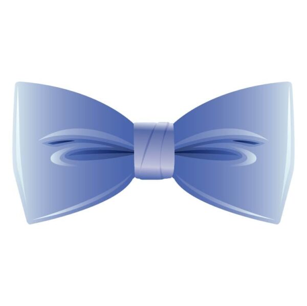 Realistic 3D blue bow tie cutout