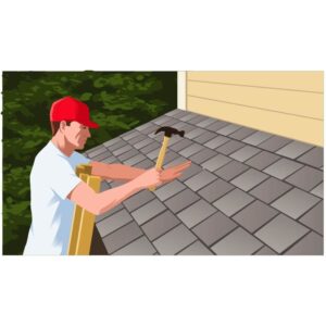 Repairman a Shingled Roof Leak