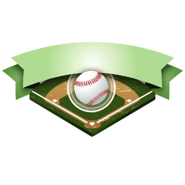 Retro Baseball Sheild with Field and balls vector illustration