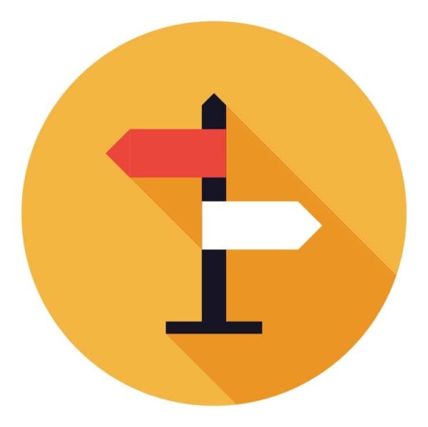 Road Direction signpost icon