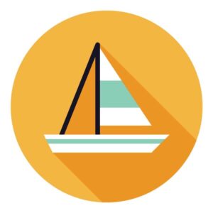 Sailboat nautical travel icon