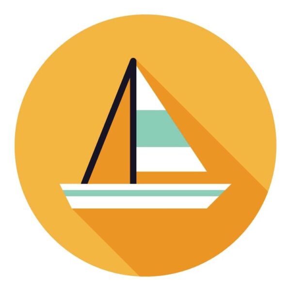 Sailboat nautical travel icon